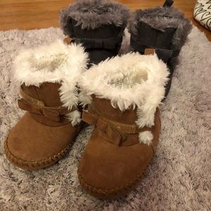 Two pairs size 4 baby girl/ toddler boots!